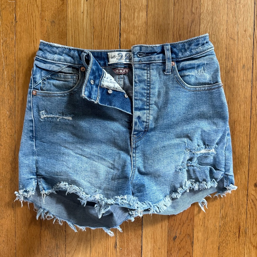 free people jean shorts